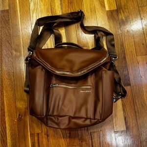 Fawn Design Brown Faux Leather Diaper Bag
